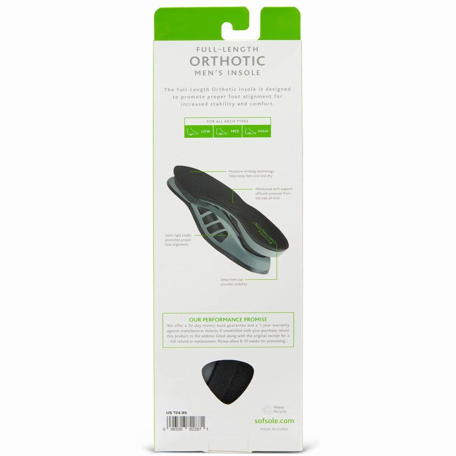 Shoe Accessories * | Sof Sole Men'S Full-Length Orthotic Insoles